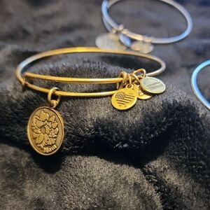 Gold Charm Bangle Bracelet